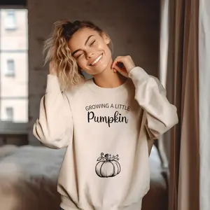 Growing a Little Pumpkin Pregnancy Announcement Sweatshirt, Maternity Jumper, Pregnant Pullover, Thanksgiving Pregnancy Reveal Sweatshirt