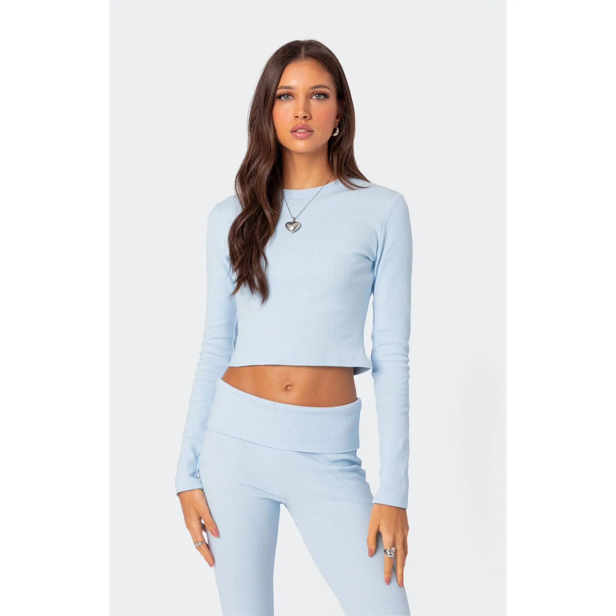 Edikted Women's Coffee Break Ribbed Long Sleeve Top