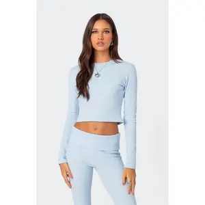 Edikted Women's Coffee Break Ribbed Long Sleeve Top