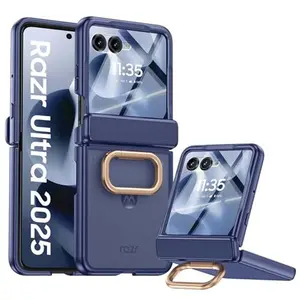 For Motorola Moto Razr Fold/Razr 70/Razr 2026/70 Ultra/Moto 60/Moto Razr 2025/Razr 60 Pro/Razr +/60 Ultra/MOTO Razr Ultra/Razr 50/Razr 2024/Razr 50Ultra Case with Ring Holder, Built-in Screen Protector All-Inclusive Soft Cover Shockproof Wireless Charging