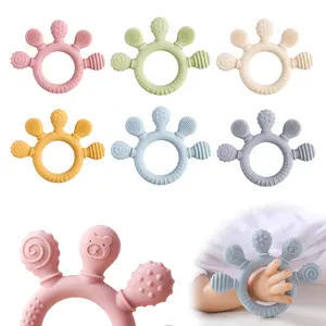 Baby Silicone Teething Ring Toy, Cute Animal-Shaped Teether, Sensory Teether, BPA-Free, Soothes Sore Gums, Safe Baby Teething Accessory