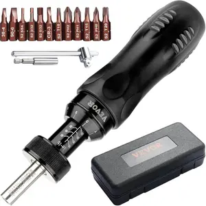 VEVOR 1/4 Drive Torque Screwdriver Wrench Set 10 - 70 in - lbs Torque Adjustment Range 1 in - lb Increment Torque Screwdriver Driver Bits Set with View Window, 12 Bits Case, Magnetic FunctionVEVOR Super Brand Day