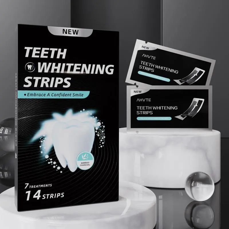Bamboo charcoal enzyme fresh smoke tea stain removal whitening teeth strips HP bleaching strips Gift