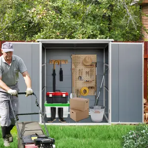 【Umbreco】Outdoor Storage Shed 5 x 3 FT – Waterproof Resin Cabinet with Lockable Doors for Bikes & Patio Furniture