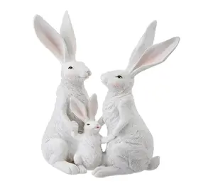 RC Home Decor-9.5"White Bunny Family Figurine - Easter Decor