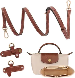 2Sets Shoulder Strap for Longchamp Bag Women, Purse Organizer, No-Punch Length Adjustable Leather Replacement Strap