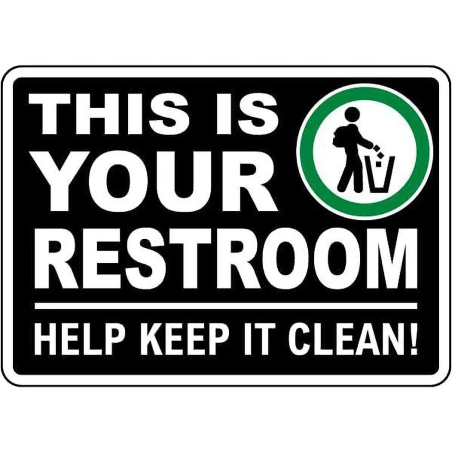Heavy-Duty Horizontal Iron Sheet Painting Featuring Your Restroom Help Keep It Clean Metal Restroom Rules English Language With Pre-Drilled Holes for Easy Hanging Suitable for Home Office School Public Restrooms Signage Decor Vintage Style