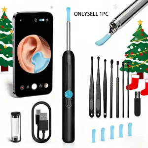 Efficient & Safe with Rechargeable Wireless Earwax Remover Kit, Earwax Removal Tool, Ear Cleaner - Features Camera, and Low Operating Voltage for Professional & Home Use