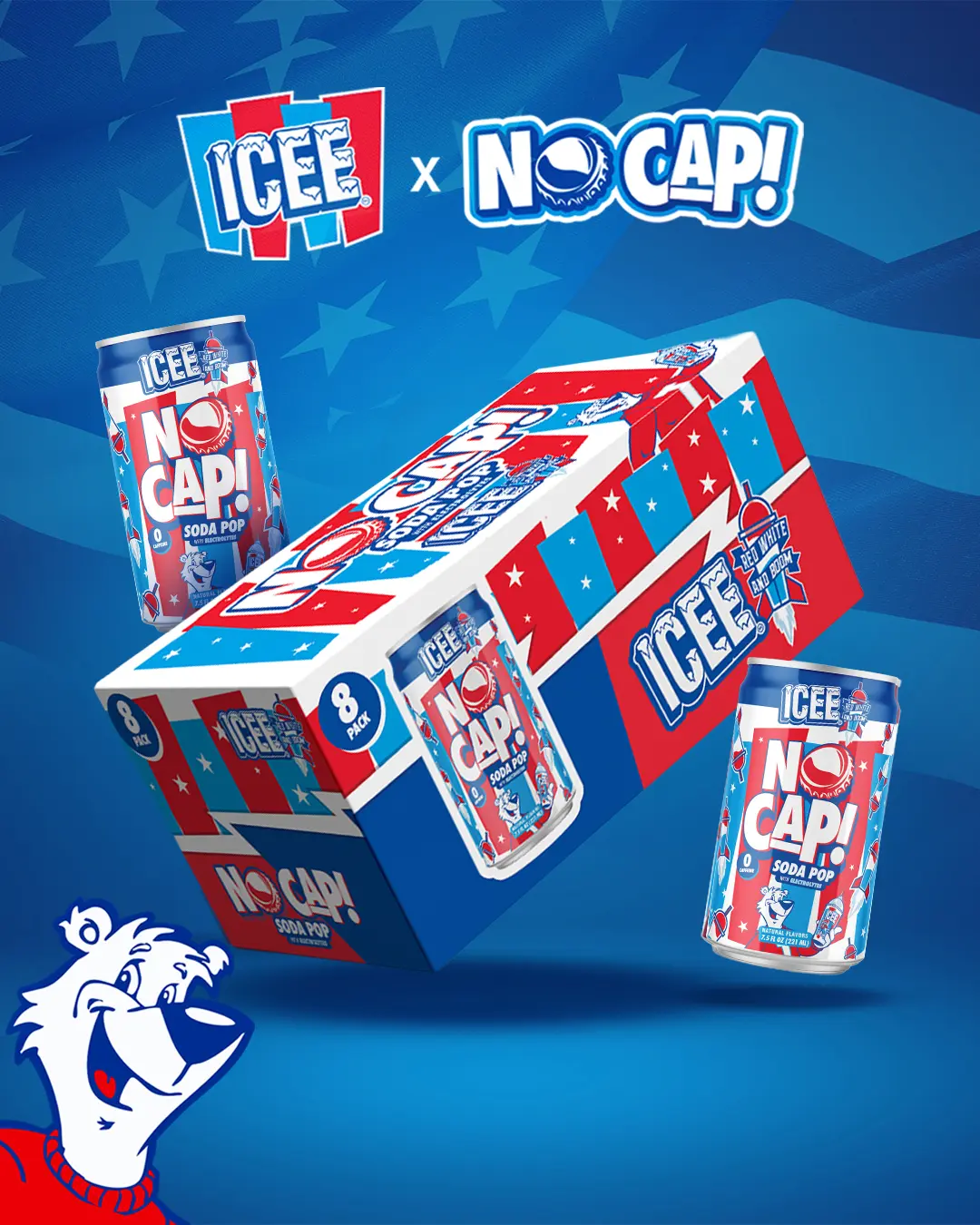 NO CAP! Soda Pop - Red, White, and Boom - 7.5oz (8pk) NO CAP! Soda Pop - Red, White, and Boom - 7.5oz (8pk)