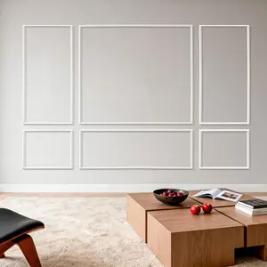 VEVOR Wall Molding 3 Pack, Wainscoting Panels Kit, Lightweight Paintable Polystyrene, Easy to Install Accent Wall Trim for Interior Decor Living Room, Bedroom, Home, White (31x63 + 31x24 in)