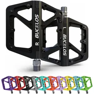 BUCKLOS Mountain Bike Pedals MTB Pedals Flat, Adult Bicycle Road Bike Large Platform Nylon Non-Slip Pedal for Gravel Bike/Hybrid Bike 9/16" bike parts e bike Spin Bike harob mx Exercise Bike biketools bikeshop Large Non-Slip MTB Pedals