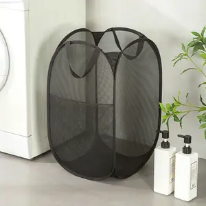 Foldable Mesh Airflow Laundry Basket, Portable Convenient Clothes Storage Basket, Household Laundry Basket for Home Use, Collapsible Laundry Hamper, Laundry Bin