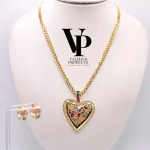 Valmaur Products Rainbow Heart Luxe Set - Gold Plated Luxury Jewelry for Women
