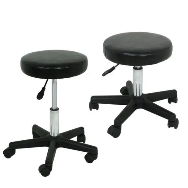 ZENSTYLE 2PCS Sturdy PU Leather Hydraulic Lift Adjustable Height Swivel Salon Stool Chair, Ideal for Tattoo, Massage Use, Sturdy Chair, Leather Chair