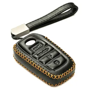 Vitodeco Genuine Leather Smart Key Fob Case Compatible with Toyota Tacoma, Toyota Tundra 2022 - 2026, 4-Button