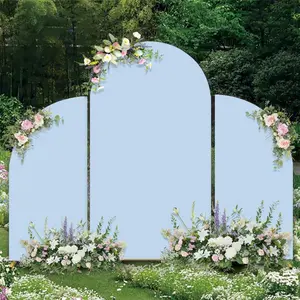 3pcs/set Wedding Arch Cover Half Moon Shape Arch Backdrop Cover, Double-Sided Spandex Top Arch Cover Stretchy Backdrop For Wedding Birthday Party Shower Banquet Arch Decor