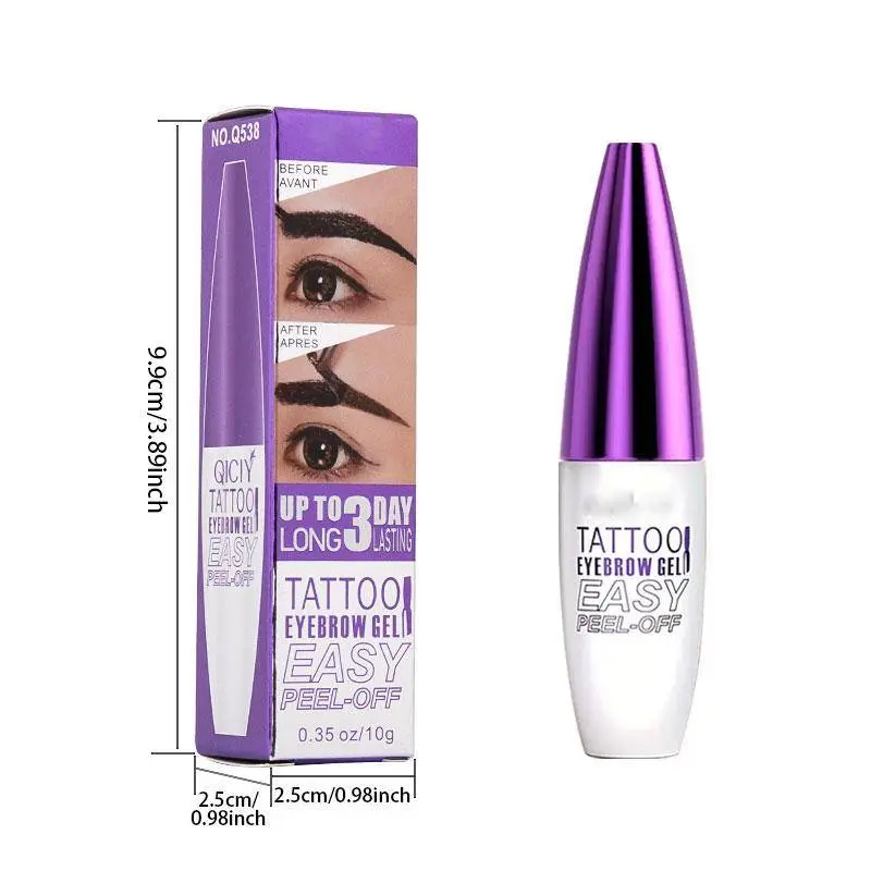 Easy Peel-Off Eyebrow Gel Sweatproof Natural Semi-Permanent Black or Brown Tint for All SkinTypes Makeup Cosmetic #birthday gift