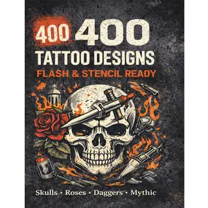 Tattoo Design Book: A collection of 400 original and trendy artistic tattoo designs, including line drawings and pattern references, suitable for beginners, practice, and portfolio inspiration.