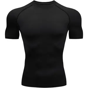 Mens Compression Shirt, Short Sleeve Athletic Compression Shirt Men, Cool Dry Workout Gym T Shirt, Undershirts Running Tops