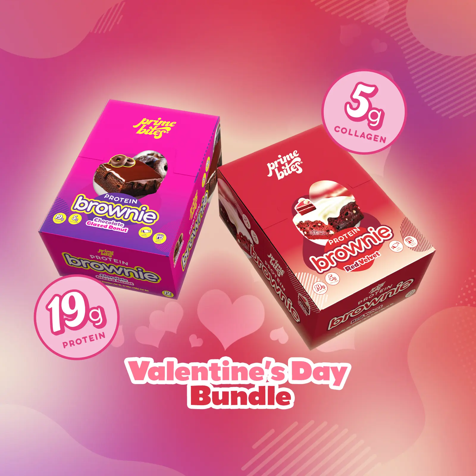 Prime Bites Valentine's Bundle - Chocolate Glazed Donut & Red Velvet Prime Bites Valentine's Bundle - Chocolate Glazed Donut & Red Velvet