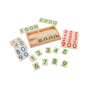 1 Set Wooden Number Card, Parent-child Interactive Game Props, Montessori Number Learning Toy, Math Teaching Aid, Math Learning Tools for Kids
