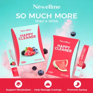 Newellme Happy Cleaner Watermelon Powder Probiotic for Gut Health Digestive Enzymes & Moringa Immunity Support Dietary Supplement