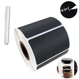 1roll Jars Labels Erasable Chalkboard Label Waterproof Self Adhesive Sticker Craft Kitchen Blackboard Sticker Bottles Tag Marker Pen