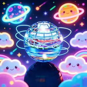 Galaxy Hover Orb Boomerang Ball LED Anti-Gravity Fly Spinner, Awesome Indoor Outdoor Activity for Kids Teens, Safe Solid Parent-Kid Interactive Ball, Entertainment Game Props, Super Gifts & Party Toys