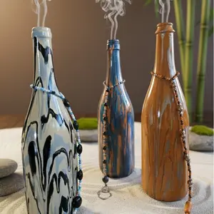 Handmade Unique Incense Burners for Inside & Outside Use Upcycled Bottle Design with Keychain Holder for Safety and Convenience