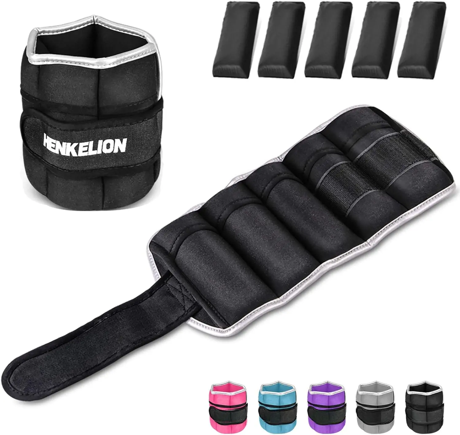 1 Pair 2 3 5 10 Lbs Adjustable Ankle Weights for Women Men , Strength  Wrist and Ankle Weights Sets for Gym, Fitness Workout, Running, Lifting - Black Grey  Blue Purple