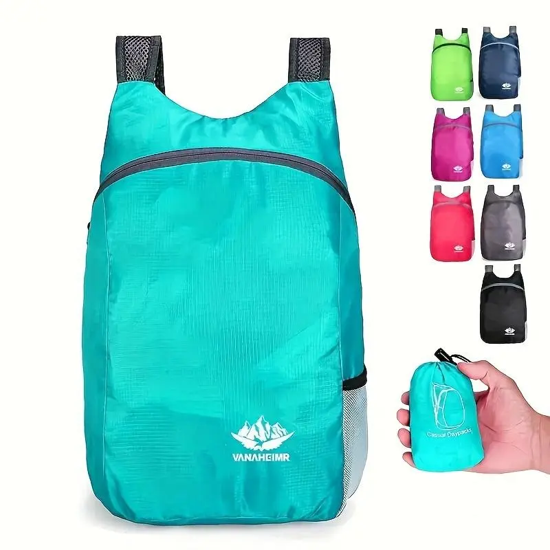 Foldable Backpack Lightweight Travel Bag for Outdoors, Adjustable Straps, Durable Zipper Closure, Practical Gift for New Year & Valentine's, Folding Backpack, Travel Backpacks