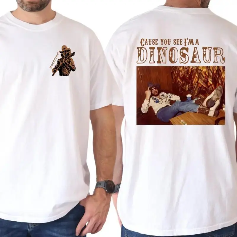 Dinosaur Hank Williams Jr.Bocephus Western Shirt, Funny cowboy quote tee, Country music legend shirt, Classic country fan gift, Premium Cotton T-Shirt, For Men For Women shirt