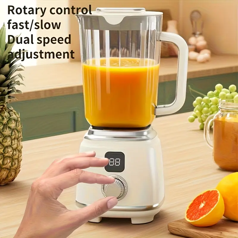 Cordless 1500*2 mAh Fruit & Vegetable Juicer-Blender with 10-Blade 304 Stainless Steel Cutter Head, All-Copper Motor, Mini Ice Crushing Function, LED Display, USB Charging, PC Body, Ideal for Smoothies/Milkshakes, Party & Outing Gift, Polycarbonate