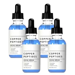 Peptides Serum, Copper Peptides Serum for Face - Tightening, Repairing, Collagen Boosting - with Hyaluronic Acid - Fragrance-Free Gentle Moisture