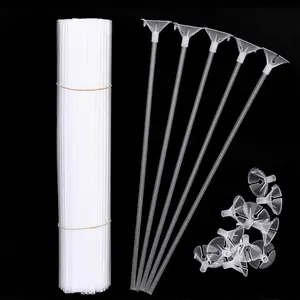 20Pcs Transparent Balloon Sticks Durable Clear Plastic Balloon Holders for Party Wedding Decor