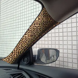 Jdm Car Interior Abc Pillar Upgrade, Leopard Print Self-Adhesive Decal Stickers, DIY Customization Kit for Vehicle Interiors, Car Accessories, Car Interior Decorative, Car Interior Decor