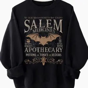 Salem Apothecary Sweatshirt, Retro Halloween Shirt, Salem Witches Shirt, Salem Halloween Tee, Halloween Spooky Season Shirt 98T1