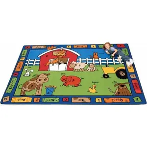 Carpets For Kids 5201 Alphabet Farm 4.42 ft. x 5.83 ft. Rectangle Carpet