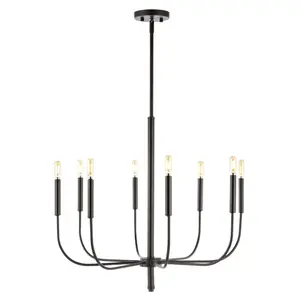 JONATHAN Y Amoros Modern Mid-Century Iron LED Chandelier; for Living Room, Bedroom, Kitchen, Office