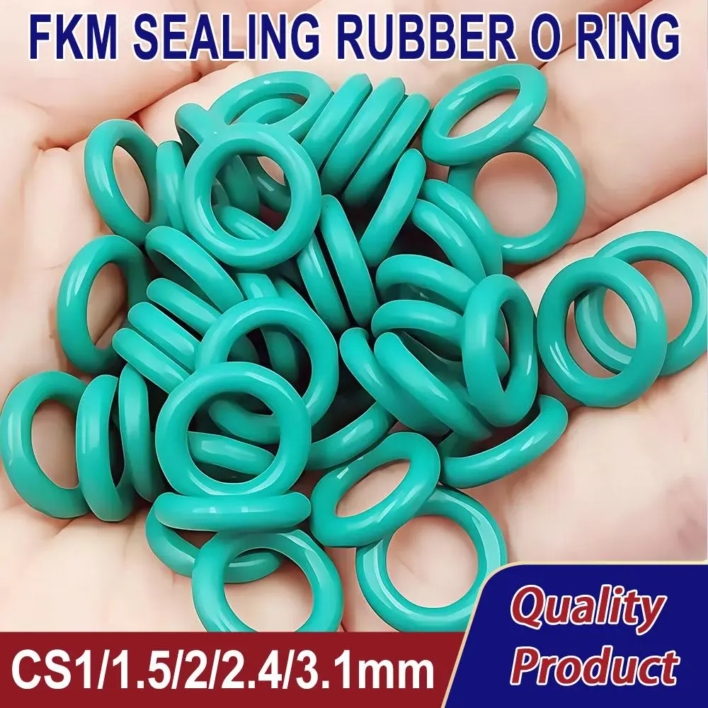 FKM O Ring Seal Gasket FPM Oil Pressuer And Wear Resistant Automobile Fluororubber O-Ring Thickness CS1/1.5/2/2.4/3.1mm OD5-32mm