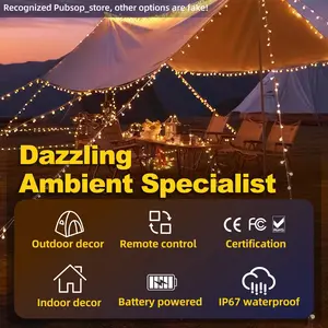 Pubsop 80LED Mini Globe String Lights, Outdoor String Lights with Remote Timer, 8 Lighting Modes, Battery Operated, 39FT Long, Indoor and Outdoor Decor for Bedroom, Christmas Party, Tent, and Patio christmas  lights