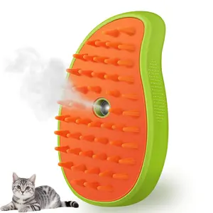 Silicone massage brush 3-in-1 Cat Steam Brush – Steamy Pet Grooming Comb with Spray Mist, Silicone Massage Hair Remover for Cats & Dogs, Ideal for Indoor Pets