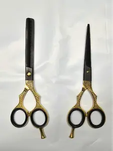 Stainless Steel Barber Saloon Cutting & Thinning Scissors Set for Precision Haircuts 6in & 2.5in Blades Durable Professional Tools