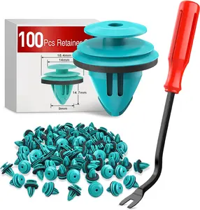 Nilight 100PCS Vehicle Interior Trim Door Panel Retainer Clips, Car Push Fastener Clips for Corolla Camry Sequoia Tundra Tacoma, Replaces 90467-10188/90467-A0005, 9mm Hole, 1PC Bonus Fastener Remover Car Accessories