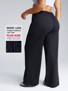 【Plus Size】 Women's High Waist Loose Fit Sport Pants, Comfortable Casual Versatile Yoga Running Wear, Fall Winter Plain Leggings