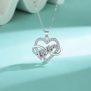 Women's Infinity & Eternal Love Necklace Interlocking Heart Pendant with Infinity Loop Elegant Everyday & Valentine's Jewelry Gift Dainty Chain Necklace for Women Birthday Anniversary Gift