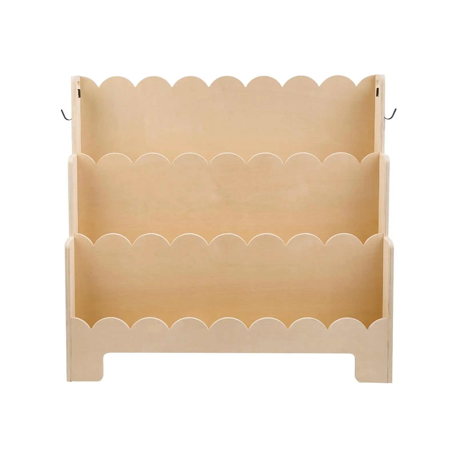 【SummerFinds】VEVOR Montessori 3-Tier Scalloped Front-Facing Kids Bookshelf Organizer with Dual Backpack Side Hooks, Anti-Tip Base, Curved Edges & Open Cubbies, Children's Room Nursery Furniture