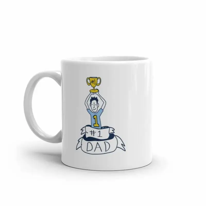 Funny Dad Ceramic Drink Mug - Crazy Dog T-Shirts 1 Printed Graphic Novelty Coffee Cup, Reusable, Vibrant, Microwave Safe, Dishwasher Safe, Father's Day & Valentine’s Day Gift, Funny Dad Mug, 11Oz