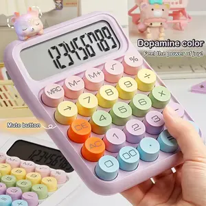 12-digit Calculator, Large Lcd Display Calculator, Colorful Keyboard Calculator, Accounting Supplies for Office School (without Battery), Stationery Office Supplies