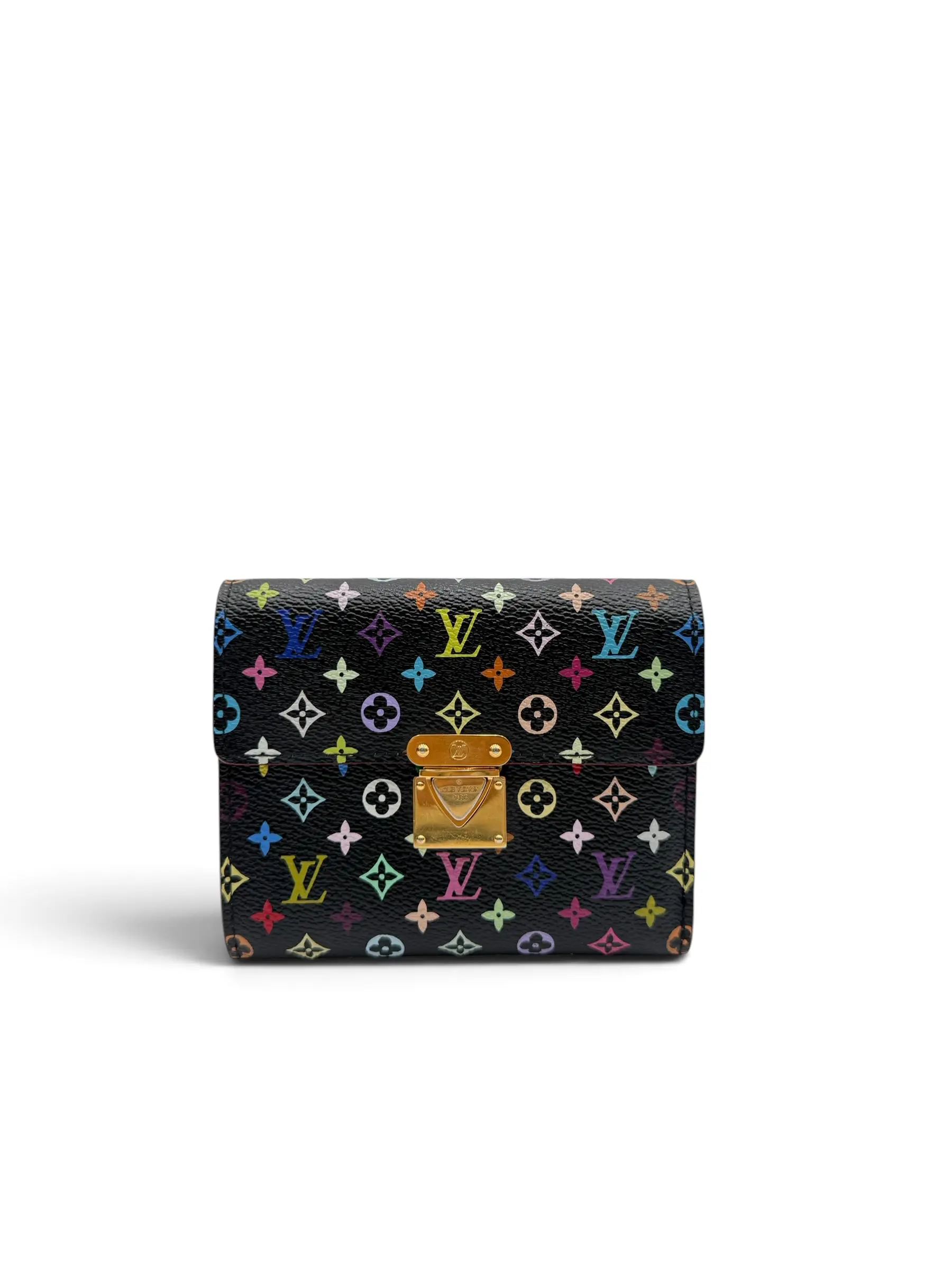 Pre-owned Louis Vuitton COATED CANVAS Small Leather Goods JOEY CANVAS MULTICOLOR WALLET